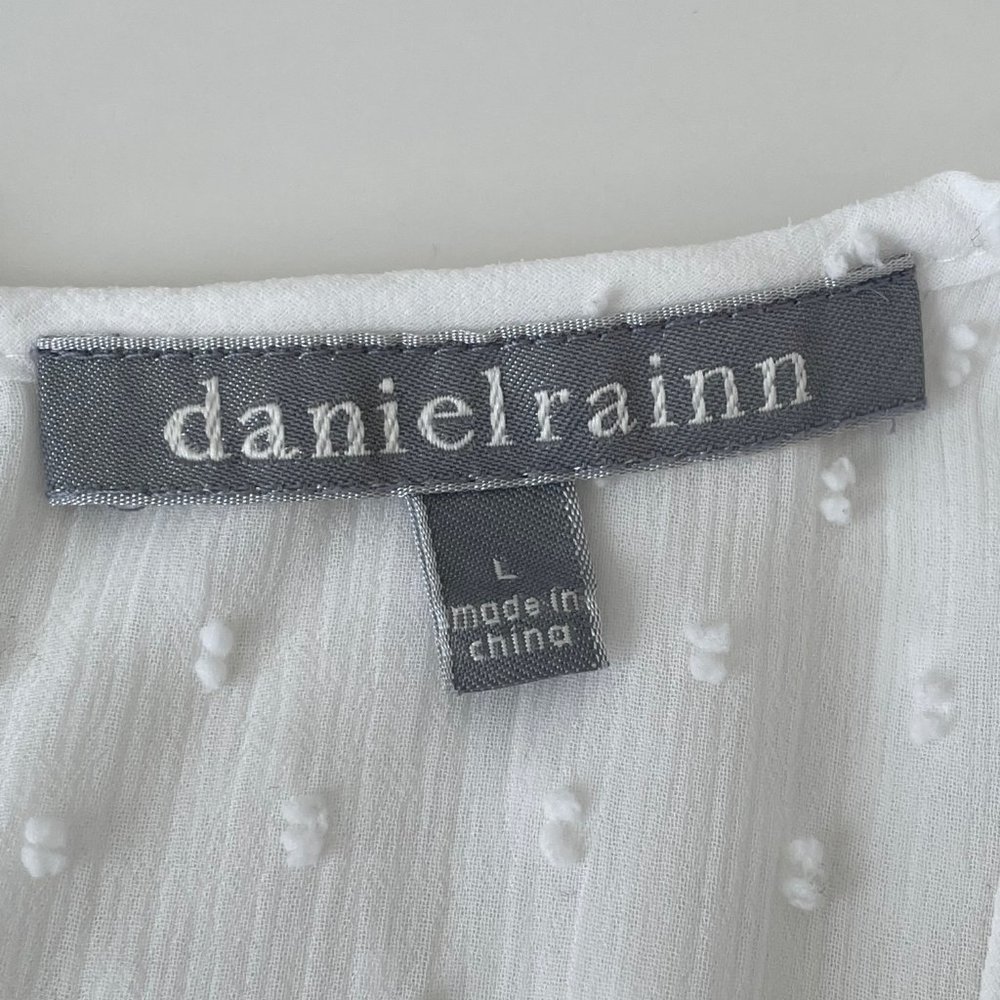 Daniel Rainn Swiss Dot Embroidered Lace Flouncy Peplum Sleeveless Blouse - Picture 13 of 14